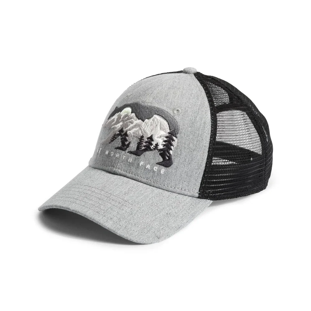 The North Face Mudder Trucker Hat Unisex Light Gray Embroidered Snapback UPS171